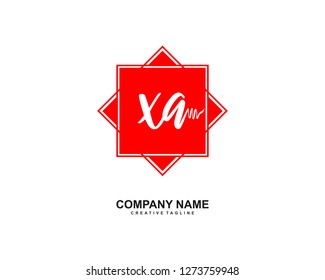 XA Initial Handwriting Logo Template Vector