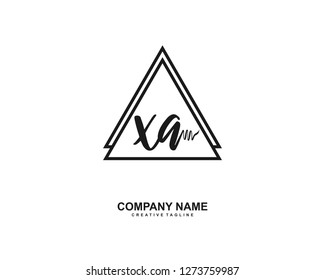 XA Initial Handwriting Logo Template Vector