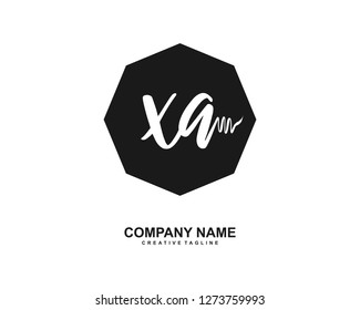 XA Initial Handwriting Logo Template Vector