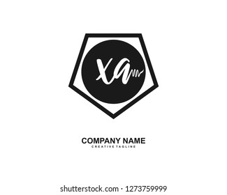 XA Initial Handwriting Logo Template Vector