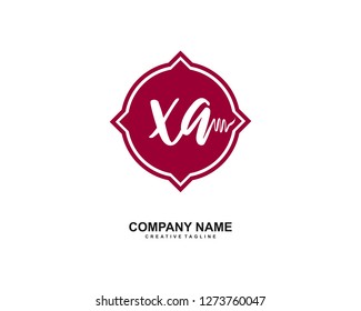 XA Initial Handwriting Logo Template Vector