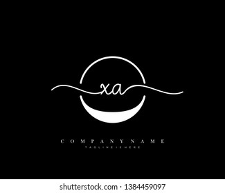 XA initial handwriting logo template vector