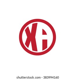 XA initial letters circle business logo red