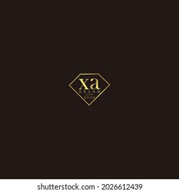 XA Logo inicial diamante de lujo ilustración de boda