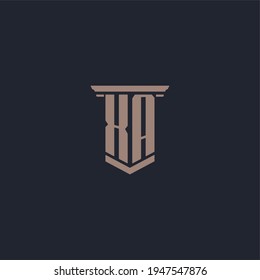 XA initial monogram logo with pillar style design