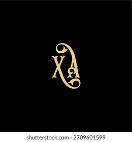 XA Brief anfängliches königliches Konzept Barock Stil Design Monogramm modernes Logo