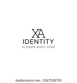 Diseño creativo del logotipo de la letra XA con gráfico vectorial, logotipo XA simple y moderno.