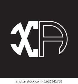 XA Letter logo monogram with oval shape negative space design template