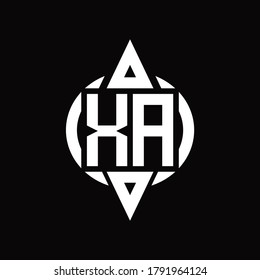 XA-Logo mit abgerundeter, abgerundeter Dreieck-Oberseiten-Design-Vorlage