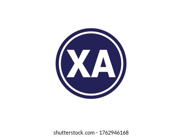 XA Logo Dark Blue Circle Emblem Symbol Representing a Company or Organization Brand