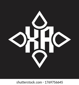 Monograma del logotipo XA con cuatro cono redondeado por la plantilla de diseño de la forma