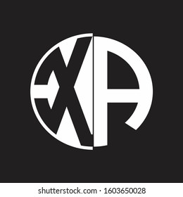 XA Logo monogram with Negative space style design tempate