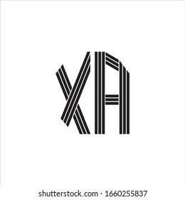 XA Logo monogram outline style linked isolated on white background