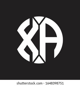 XA Logo monogram with piece circle ribbon style
