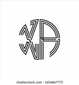 Plantilla de diseño de línea de tres cintas con logotipo XA aislada en fondo blanco