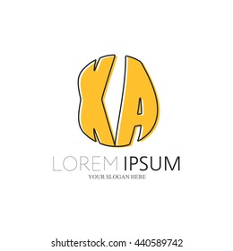 XA Logo. Vector Graphic Sphere Branding Letter Element. White Background