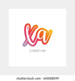 XA logo, vector. Useful as branding, app icon, alphabet combination, clip-art.