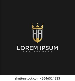 XA luxury letter monogram for crown and shield logo design