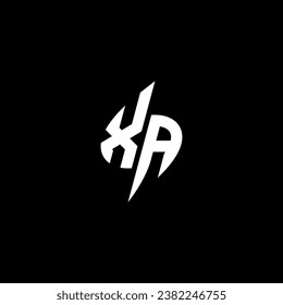 XA monogram esport logo design with cool shape concept in vector