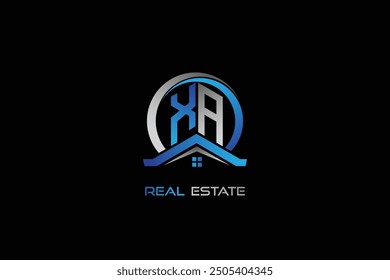 XA real estate letters logo design for construction or house. XA real estate letters logo Vector design