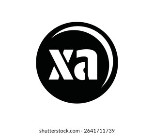 XA sport emblem or team logotype. Ball logo with a combination of Initial letter X and A for balls shop, sports company, training, club badge. Vector illustration.