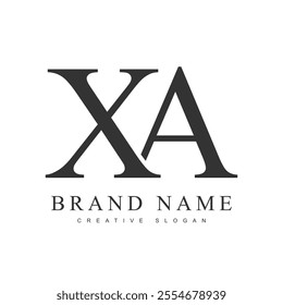 XA trendy logotype template. Initial letter x and a classic font style. Creative logo for company name or identity. Vector illustration.