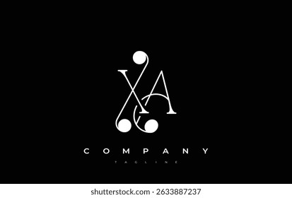 XA Typography Logo Design. Stylish monogram design depiction featuring the letters X and A combined in an artistic signature style, delivering a unique and creative visual representation.