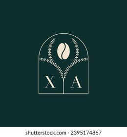 XA Unique and simple logo design combination of letters and coffee bean