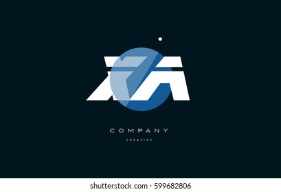 xa x a  blue circle dot big font alphabet company letter logo white design vector icon template 