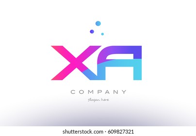 xa x a  creative pink purple blue modern dots creative alphabet gradient company letter logo design vector icon template