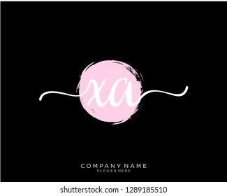 XA X A Initial handwriting logo template