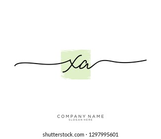 XA X A Initial handwriting logo template