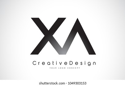XA X A Letter Logo Design in Black Colors. Creative Modern Letters Vector Icon Logo Illustration.