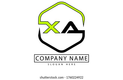 XA or X A letter logo design. letter XA initial based logo template