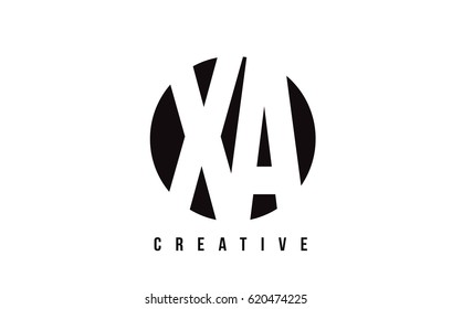 XA X A White Letter Logo Design with Circle Background Vector Illustration Template.