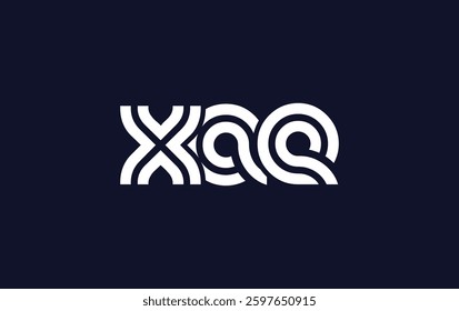 XAE Creative Unique Modern Letter Logo Design. Stylized logo featuring a unique letter design, presenting abstract minimalist aesthetics and modern appeal.