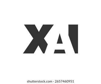 XAI Logo Design. Anfangsbuchstabe X A I fett Schriftstil für Tech-Startups, Beratung, Corporate Branding. Name des kreativen Unternehmens, Schlagzeilen, Typografie, trendige Logoart. Vektorgrafik.