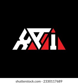 XAI triangle letter logo design with triangle shape. XAI triangle logo design monogram. XAI triangle vector logo template with red color. XAI triangular logo Simple, Elegant, and Luxurious design.