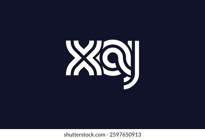 XAJ Creative Unique Modern Letter Logo Design. Stylized logo featuring a unique letter design, presenting abstract minimalist aesthetics and modern appeal.