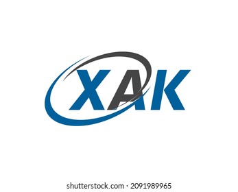 XAK letter creative modern elegant swoosh logo design