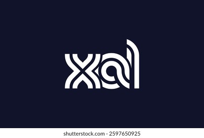XAL Creative Unique Modern Letter Logo Design. Stylized logo featuring a unique letter design, presenting abstract minimalist aesthetics and modern appeal.