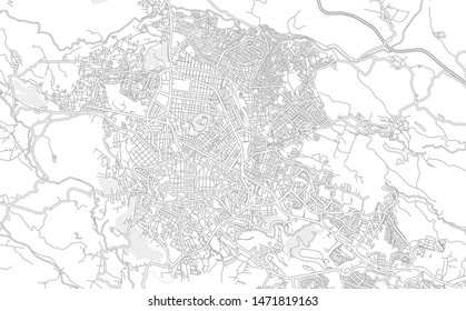 Xalapa, Veracruz, Mexico, bright outlined vector map with bigger and minor roads and steets created for infographic backgrounds.