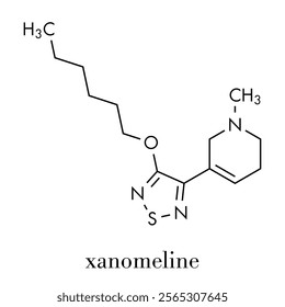 Xanomeline drug molecule. Skeletal formula.