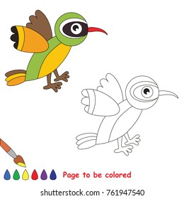 Xantus Bird to be colored, the coloring book for preschool kids with easy educational gaming level.