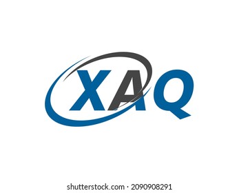Letra XAQ diseño creativo elegante del logo de swoosh