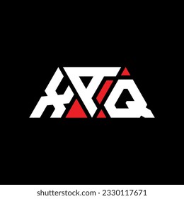 XAQ triangle letter logo design with triangle shape. XAQ triangle logo design monogram. XAQ triangle vector logo template with red color. XAQ triangular logo Simple, Elegant, and Luxurious design.