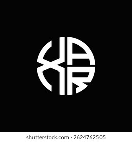 XAR logo XAR icono XAR monograma XAR letra minimalista Círculo plano Diseño de logotipo abstracto moderno único.
