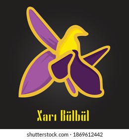 XARI BULBUL LOGO ELEMENT AZERBAIJAN SHUSHA SYMBOL FLOWER