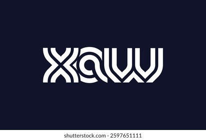 XAW Creative Unique Modern Letter Logo Design. Stylized logo featuring a unique letter design, presenting abstract minimalist aesthetics and modern appeal.