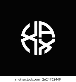 XAX logo XAX icon XAX monogram XAX letter minimalist Circle flat Unique modern abstract logo design.
